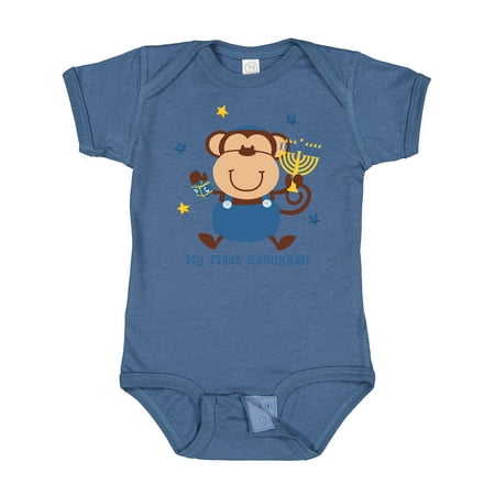 

Inktastic Monkey Boy 1st Hanukkah Boys Baby Bodysuit