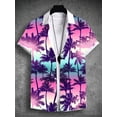 thumbnail image 4 of Conjunto de vacaciones de playa hawaiana con estampado tropical de verano 2024 para hombre, camiseta de manga corta con estampado de plantas y árboles de coco, camisa de tela elástica en 4 direcciones, 4 of 5