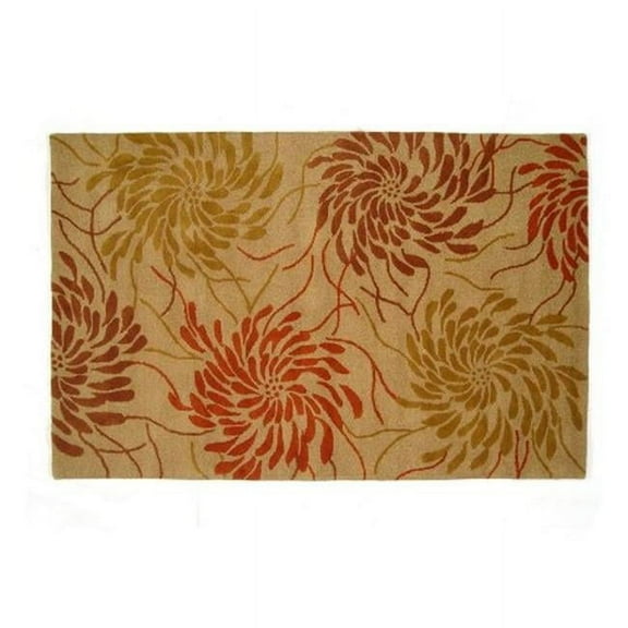 LS-RJ6 5 x 8 ft. Kavera 100 Percent Long Fiber Wool Hand Made Rug, Multicolor