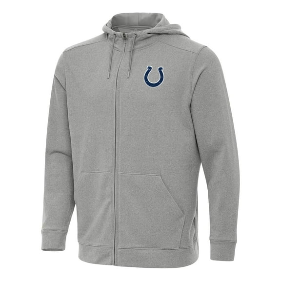 Men's Antigua Heather Gray Indianapolis Colts Effortless Full-Zip Hoodie