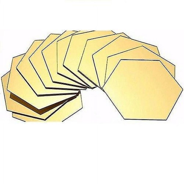 12 Uds. Espejo acrílico extraíble ajuste hexágono pegatina de pared calcomanía espejo de panal para decoración del hogar