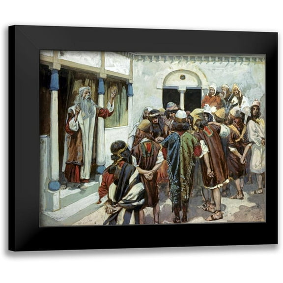 Tissot, James Jacques 14x12 Black Modern Framed Museum Art Print Titled - Moses Speaks to the People