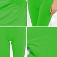 thumbnail image 3 of nerohusy Women's Stretchy Leggings High Waisted Leggings No See Through Slim Tummy Control Pant Solid Cycling Workout Yoga Pants Green,M, 3 of 4
