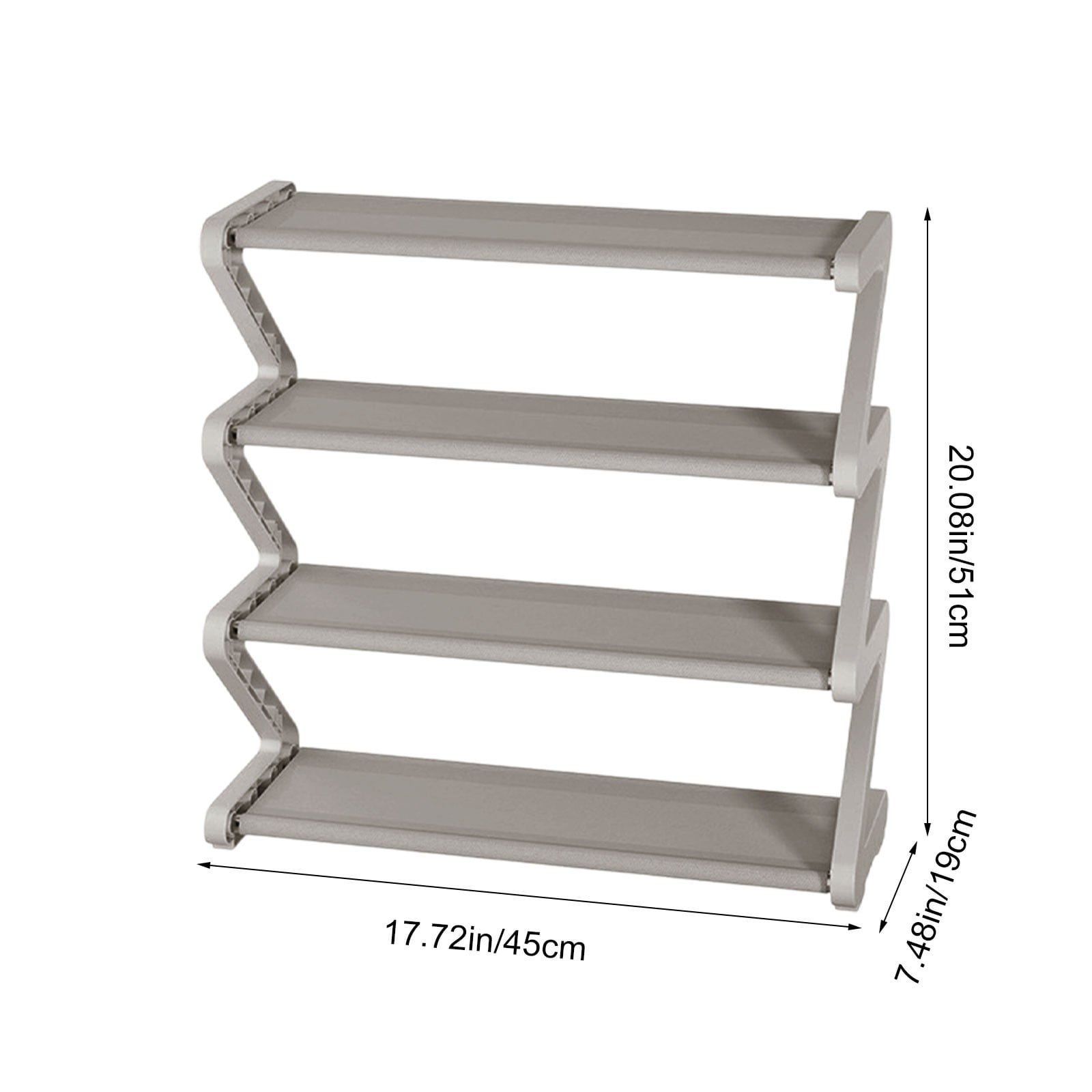Z Type Multi Layer Shoe Rack, Easy Assembly Storage Organizer for Bedroom Closet Dormitory, Space-Saving Metal Shoe Shelf for Home Office Entryway Use