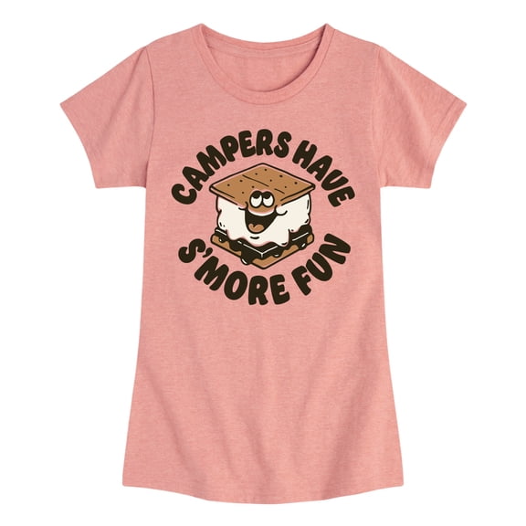 Instant Message - Camping Is Smore Fun - Toddler & Youth Girls Short Sleeve Graphic T-Shirt