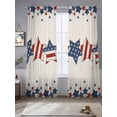 thumbnail image 2 of 4th of July Sheer Curtains 108 Inch Length 2 Panels Set for Living Room/Bedroom, Patriotic Blue Red Star Independence Day Curtain Sheers Drapes Rod Pocket Curtains Window Treatment Set 52''x108''x2, 2 of 7