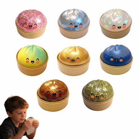 Roiihwy Glitter Dumpling Squeeze Toys with Drawer Slow Rebound Squish Stress Balls Multcolor 2.36 Stress Relief Sensory Toys