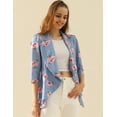 thumbnail image 2 of Doublju Women's Lightweight Thin 3/4 Sleeve Open Front Blazer with Plus Size, 2 of 3
