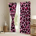 thumbnail image 3 of Castle Fairy Cheetah Print Girl Curtains Pack of 2 (42x84 Each),Black Pink Curtains Blackout,Abstract Gradient Bedroom Curtains,Super Cozy Room Decor, 3 of 6