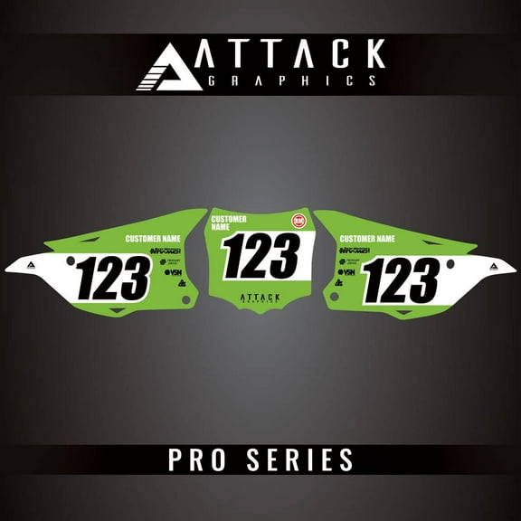Attack Graphics Pro Series Number Plate Backgrounds for Kawasaki KX85 2014
