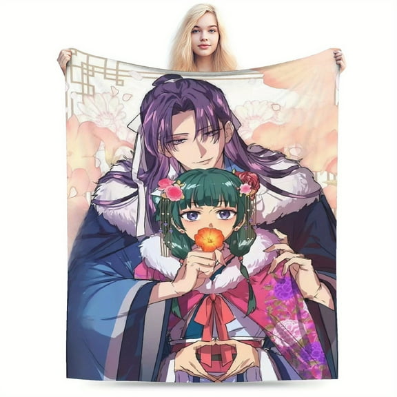 A Super Soft Flannel Blanket Inspired by The Apothecary Diaries Anime And Manga, Perfect As a Birthday Gift Or Holiday Present for Family And Friends. This Warm And Cozy Throw Is Ideal for The Living