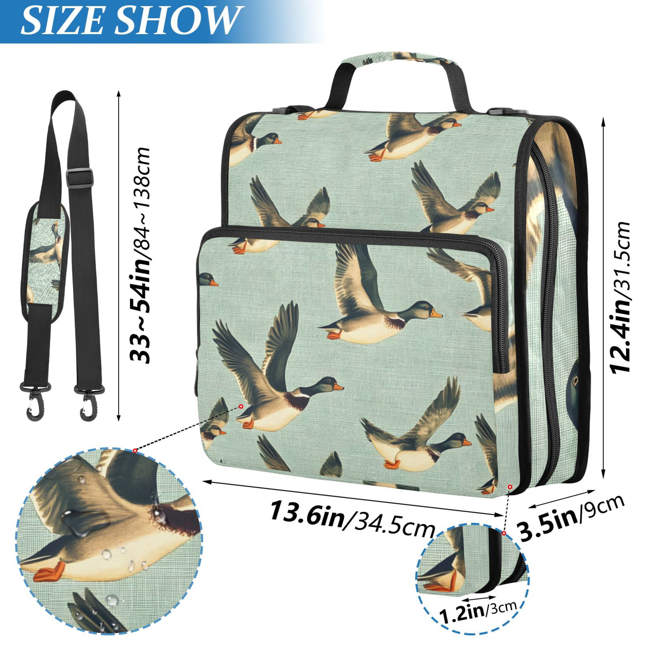 ALAZA Zipper Binder Ducks Flying 3 Ring Trapper Keeper File Folder Organizer Bag