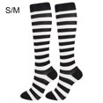thumbnail image 1 of pitrice Bas de Compression 20-30 mmHg Longueur Genou Bas de Sport pour Course Cyclisme Unisexe, Noir Blanc, P/M, 1 of 7