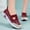 Red, variant on Hoshose New Women Breathable Wesh Flat Shoes Lightweight Soft Slip-On Mom Shoes