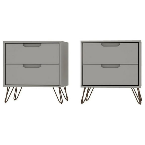 Rockefeller Off White 2-Drawer and Nature Nightstand (Set of 2)