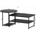 thumbnail image 2 of Modern Black Coffee Table with Storage - Faux Marble Top & Metal Frame, 2 of 7