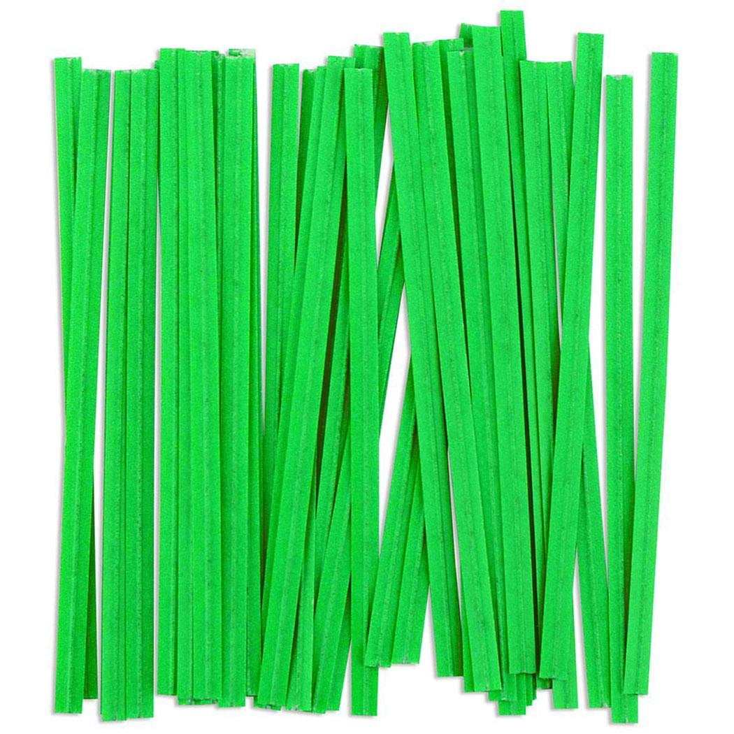 Pack of 24000 Paper Twist Ties 4" Long and 3/16” Wide. Green Twist Ties