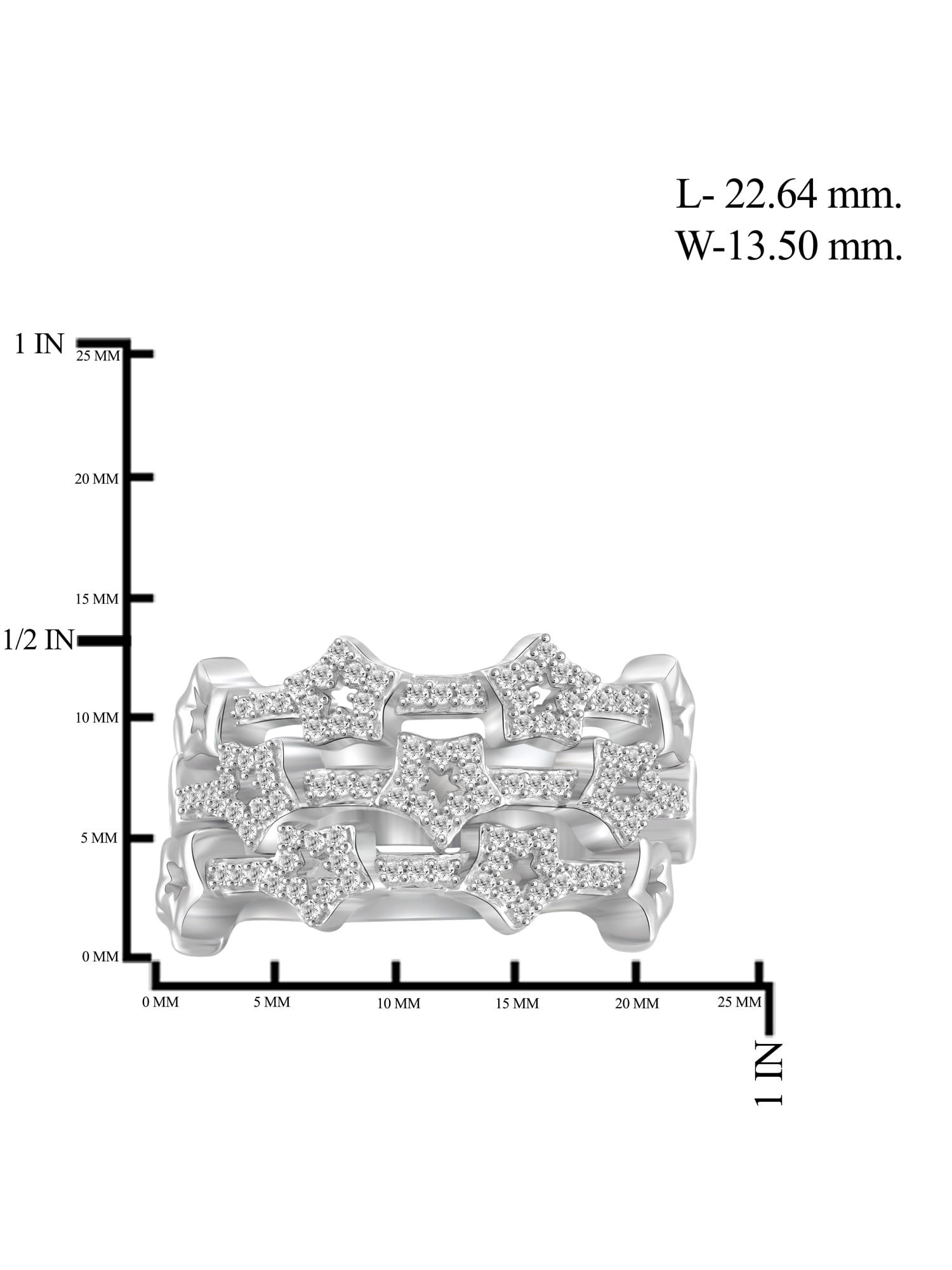 JewelersClub Stackable Diamond Rings for Women – 1/3 Carat White Diamond Ring Jewelry– 0.925 Sterling Silver Stackable Bands for Women –– Stackable Ring Set by JewelersClub