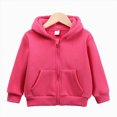 thumbnail image 2 of Staki Girls Winter Jacket Kids Full Zip Hoodie Boys Jacket Warm Cozy Outwear Coat with Pockets 1-10Y(Hot Pink,4-5 Years), 2 of 9
