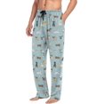 thumbnail image 5 of FREEAMG Cartoon Doodle Puppy Dog Pajama Pants for Men, Men's Separate Bottoms, Comfortable Sleep Lounge Pj Pants, 5 of 7