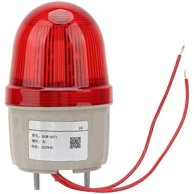 LED Strobe Signal Light 220V AC/3W, LED Flashing Headlight Warning Lamp Alarm Light, Fixed Bolt, Diameter 75mm