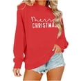 thumbnail image 4 of Xdegoge Christmas Sweatshirts for Women 2025 Xmas Letter Print Long Sleeve Pullover Tops Oversized Funny Crewneck Shirts Winter Vintage Festival T-Shirts Family Season Gifts Holiday Outfits, 4 of 9