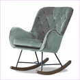 thumbnail image 2 of Rocking Chair, Mid-Century Modern Dark Grey | Foam Cushion | Solid Back, 2 of 10