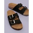 thumbnail image 3 of Vegan Leather Double Buckle flat Sandals, 3 of 4