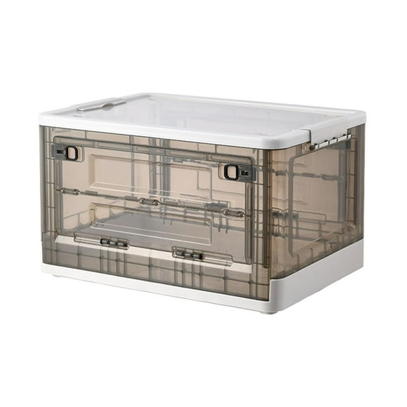 GUOOL Stackable Storage Boxes Organizing Tote with Wheels Clothing Secure Latching Buckles Nestable Moving Home White