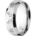 thumbnail image 2 of Men's Milled Track and Rack Durable 8mm Stainless Steel Wedding Band with Comfort Fit Design, 2 of 3