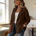 thumbnail image 5 of Jackets for Women Spring Autumn Solid Color Casual Button Down Pocket Long Sleeved Windbreaker Coat with Inner Lining Windproof Jacket with Pockets, 5 of 9