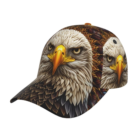 Sikiie Vintage Pattern Bald Eagle Print Unisex Vintage Washed Unstructured Baseball Cap Soft Cap Adjustable Unisex Baseball Hat Dad Hat