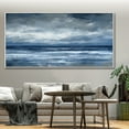 thumbnail image 4 of Abstract Ocean Oil Painting Seascape Canvas Textured Wall Art Hand-Painted Dark Blue Sky Clouds Painting Modern Living Room Decor,Unstretched,Frameless,(41*61cm)16*32Inches, 4 of 5