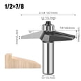 thumbnail image 2 of 15 Degree Chamfer Edge Forming Router Bit 12mm 1/2inch Shank Bevel Flush Trim Bit Woodworking Milling Cutter Bits ,Easy to Operate, 2 of 5