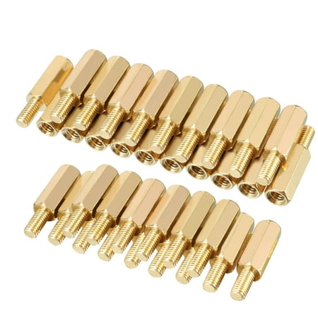 

35pcs M3 12+6mm Female Male Thread Brass Hex Standoff Spacer Screws