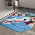 thumbnail image 2 of 1pc White Rabbit with Flowers Absorbent Non-Slip Bathroom Thickened Flannel Rug Decor,Soft,Quick Drying,Suitable For Indoor/outdoor Use,Bathrooms,Bedrooms,Kitchens,Terrace,Laundry Rooms,16"x24", 2 of 9