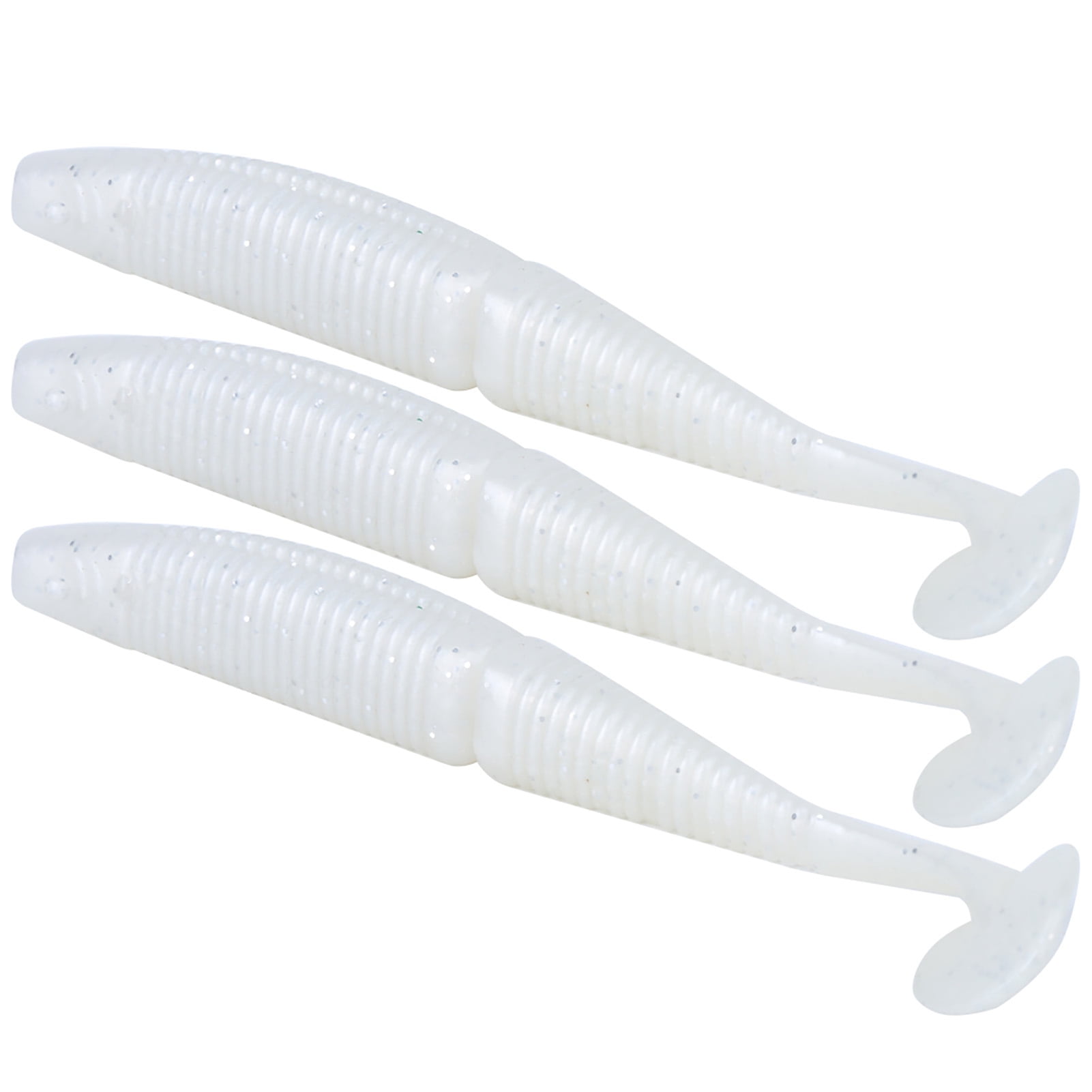 Soft Worm Bait Double Color T Tail Lures 4.72 inches / 12.0 cm Artificial Fishing Tackle Pack of 3