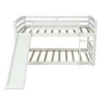 thumbnail image 2 of White Twin over Twin Low Bunk Bed with Slide and Ladder, 2 of 10