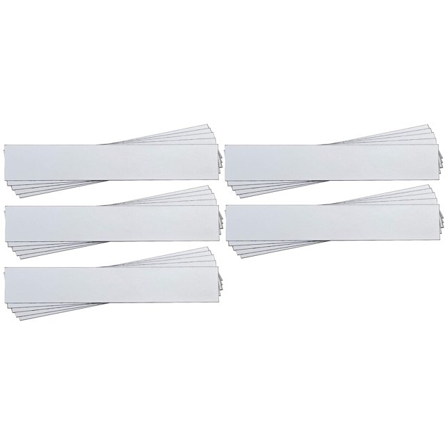 Magna Visual 1" x 6" White Pre-Cut Write On Wipe Off Magnetic Strips 25 Pack