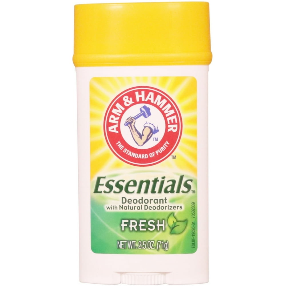 ARM & HAMMER Essentials Natural Deodorant, Fresh 2.5 oz (Pack of 2