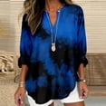 thumbnail image 2 of MEICHEN Womens Cotton Linen Tops for Women Spring Summer V Neck Roll Up LongSleeve T Shirts Plain Graphic Tees, 2 of 4