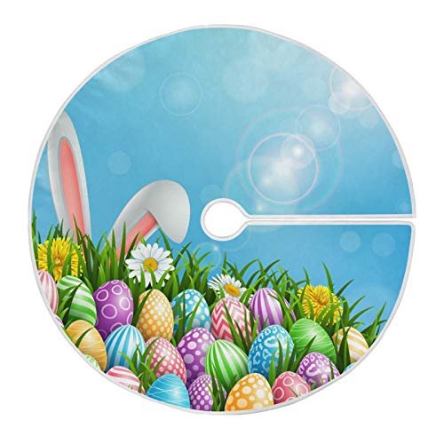 Falda para árbol de Navidad Qilmy huevos coloridos de Pascua 120 cm