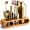 Gold / Natural Bamboo, variant on Cocktail Shaker Set with Dark Bamboo Stand - Professional 10-Piece Bartender Kit - Complete Bar Set & Cocktail Mixer Kit for Home (Silver)
