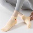 thumbnail image 4 of Yawlsow 4 Pairs Pilates Socks with Grips for Women, Grippy Socks with Cherry Embroidery for Yoga Barre Workout, Hospital, US Size 5-9, 4 of 6