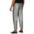 thumbnail image 3 of INSPIRE CHIC Metallic Joggers for Men's Drawstring Waist Party Club Shiny Disco Pants Silver 28, 3 of 5