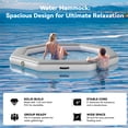 thumbnail image 5 of Bezliving 8FT Octagon Inflatable Floating Dock with Woven Fabric Deck, Large Floating Island for Lake Pool Ocean, Heavy Duty Sunchill Float Ring with Quick Inflate Pump, Supports 2 to 8 Adults, Grey, 5 of 7