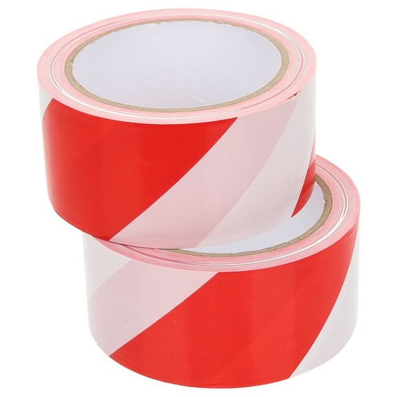 2 Rolls Non Sticky Hazard Tape Safety Warning Neon Caution Red