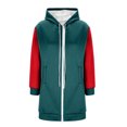 thumbnail image 4 of Yourumao Zip up Hoodie for Women Color Block Hooded Long Jackets Raglan Long Sleeve Jackets Soft Cozy Casual Fall Overcoats with Pockets, 4 of 6