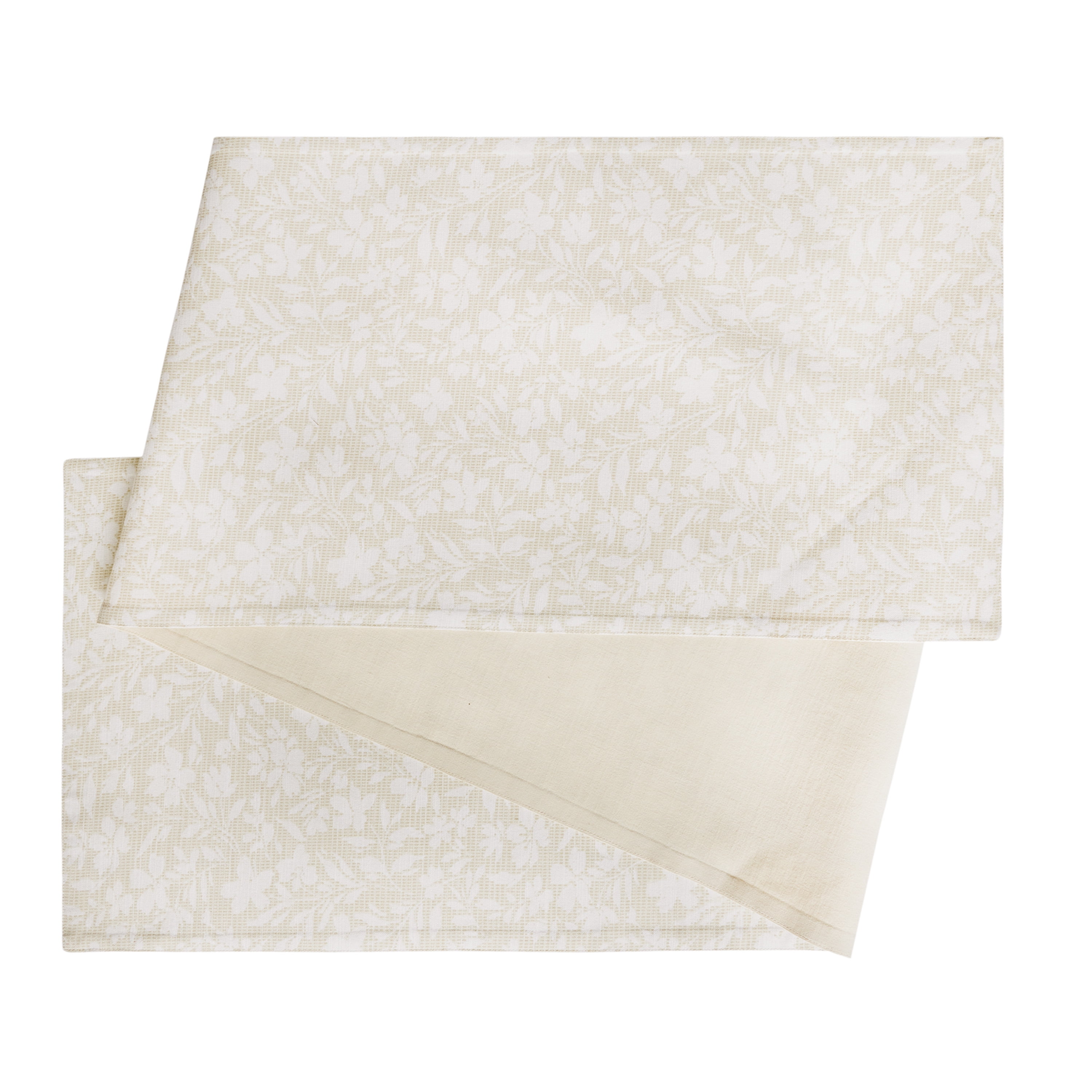Mainstays Floral Cross Stitch Cotton & Polyester Table Runner - Beige - 14" x 72", 1 Piece