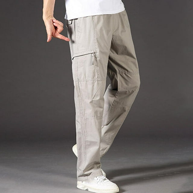 Ceisia Men's Relaxed Straight Cotton Gift Cargo Multi-pocket Pants Soft Abrasion-resistant 3D Pockets Multi-Color